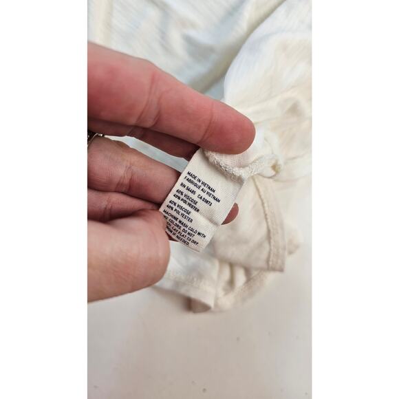 American Eagle cream neutral cut out open back S oversized top cover up slub EUC - Picture 3 of 6